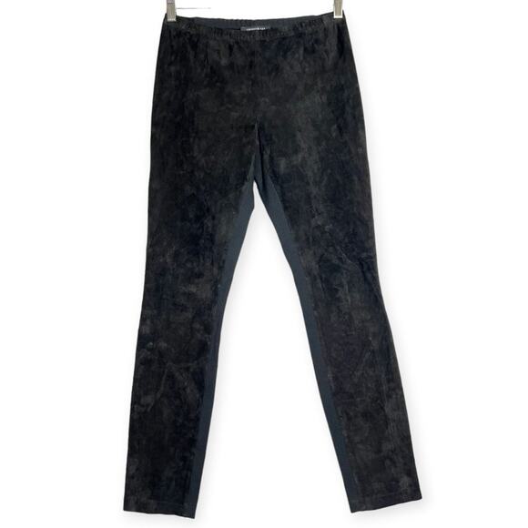 Lafayette 148 New York Pants - Lafayette 148 Suede Front Stretch Skinny Pant SIZE S Black Ponte Back Legging